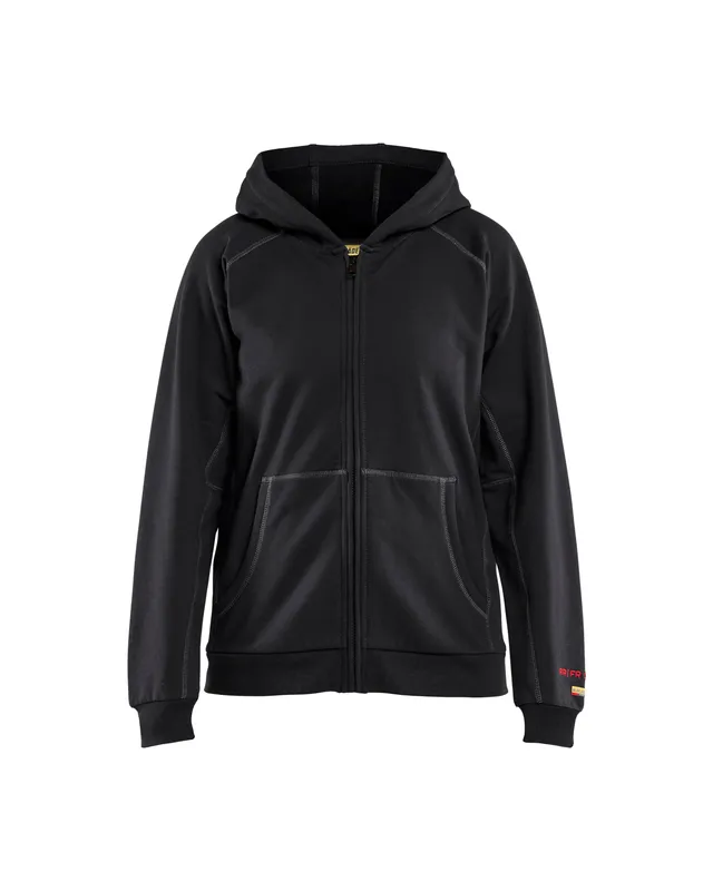 blaklader-hoodies-sweat-capuche-zipp-femme-ignifug-noir image 1