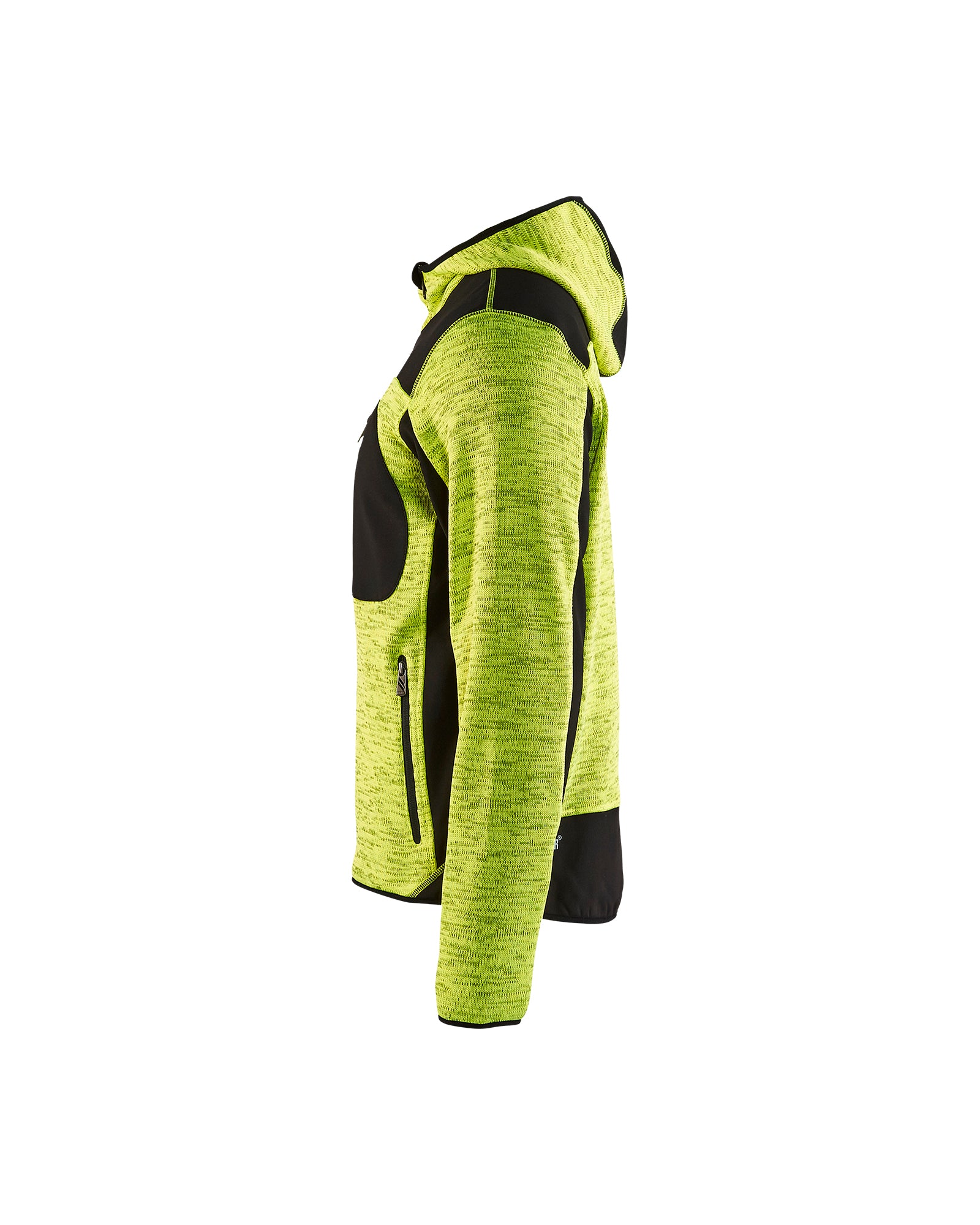blaklader-knitted-jacket-jaune-fluo-noir-tricot-capuche image 4