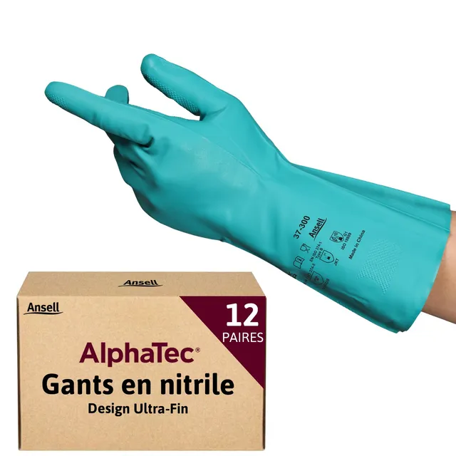 ansell-alphatec-37-300-gants-nitrile-vert-l-lot-12-paires image 1