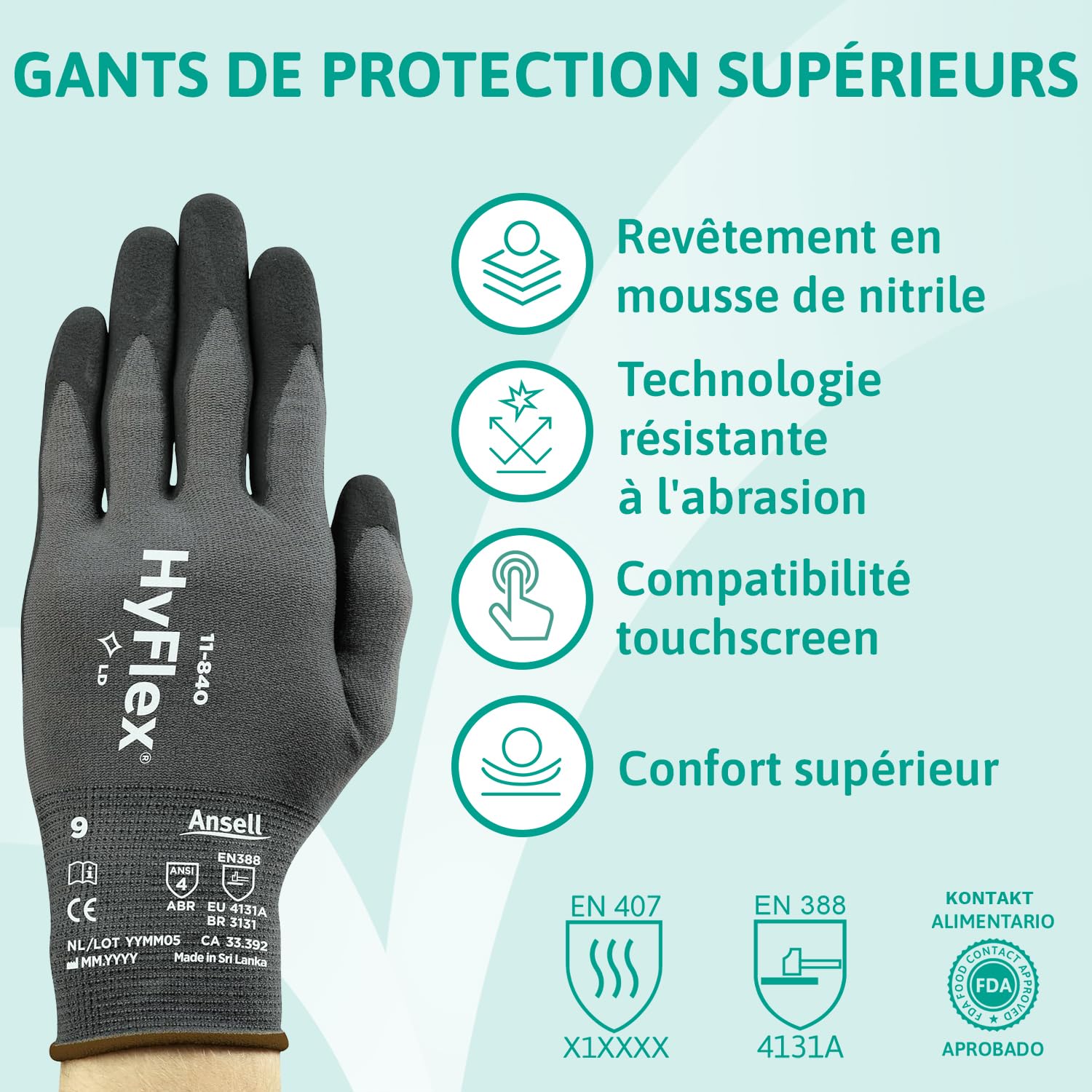 ansell-hyflex-11-840-gants-nitrile-noir-xs-lot-12-paires image 2