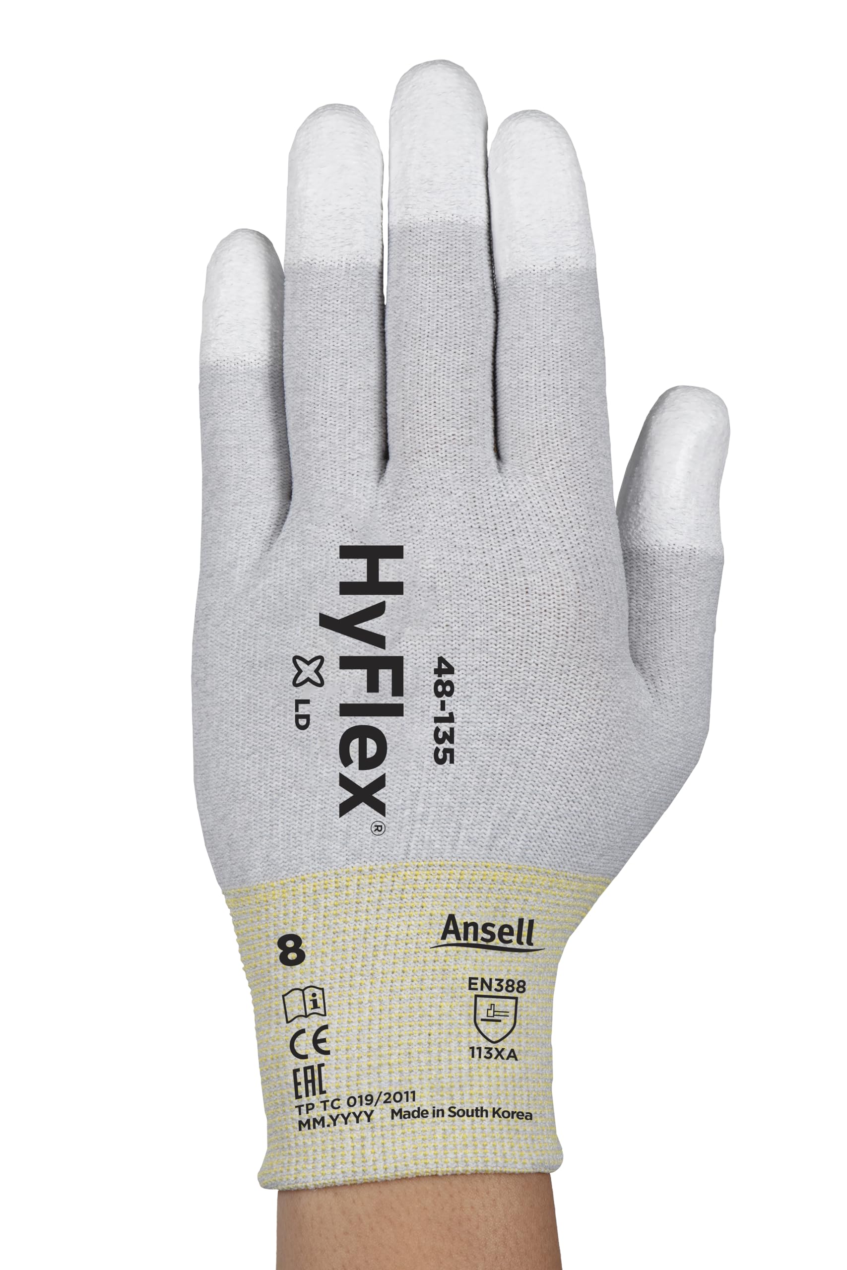 ansell-hyflex-48-135-gants-de-travail-blanc-s-x12-paires image 2