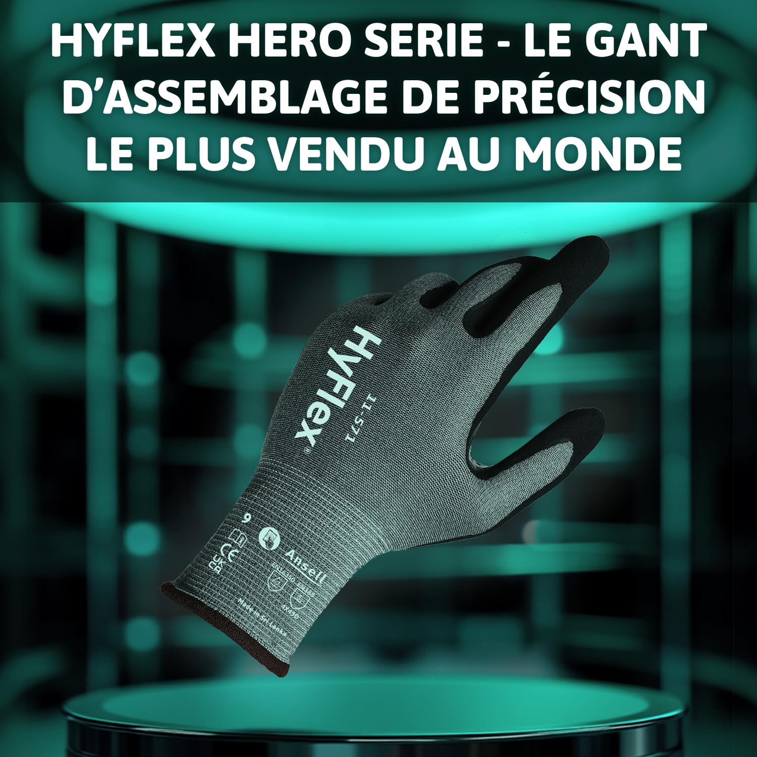 ansell-hyflex-11-571-gants-anti-coupure-gris-taille-s-x12 image 5