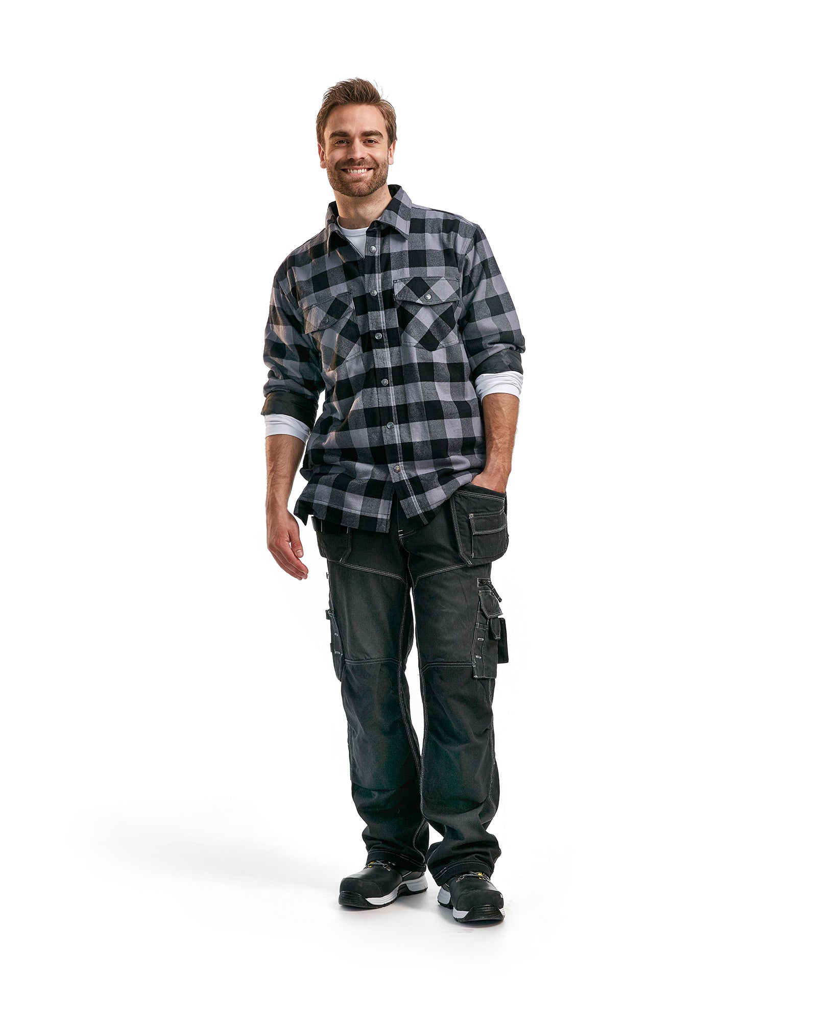blaklader-chemise-flanelle-doubl-e-b-cheron-gris-noir image 5