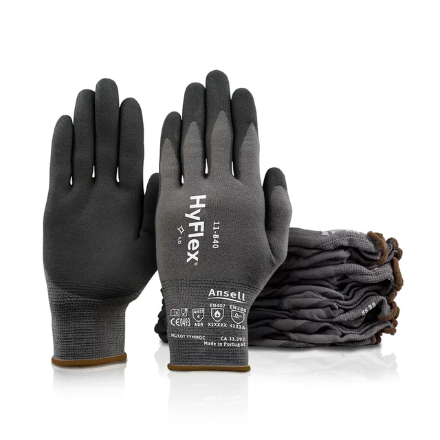 ansell-hyflex-11-840-gants-nitrile-noirs-taille-10-lot-12-paires image 1
