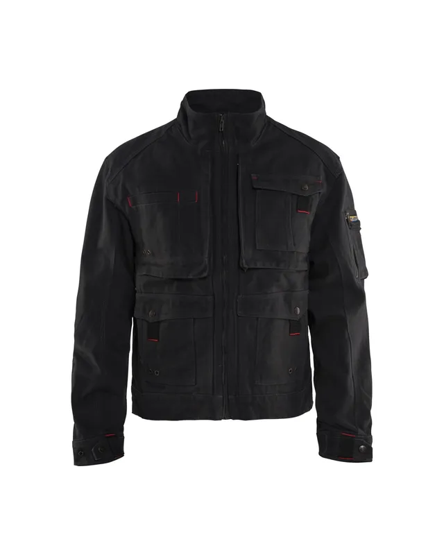 blaklader-brawny-canvas-veste-travail-noire-toile-coton-15-poches image 1