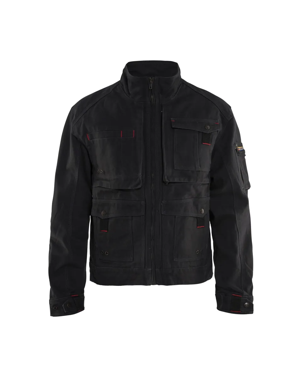 blaklader-brawny-canvas-veste-travail-noire-toile-coton-15-poches image 1