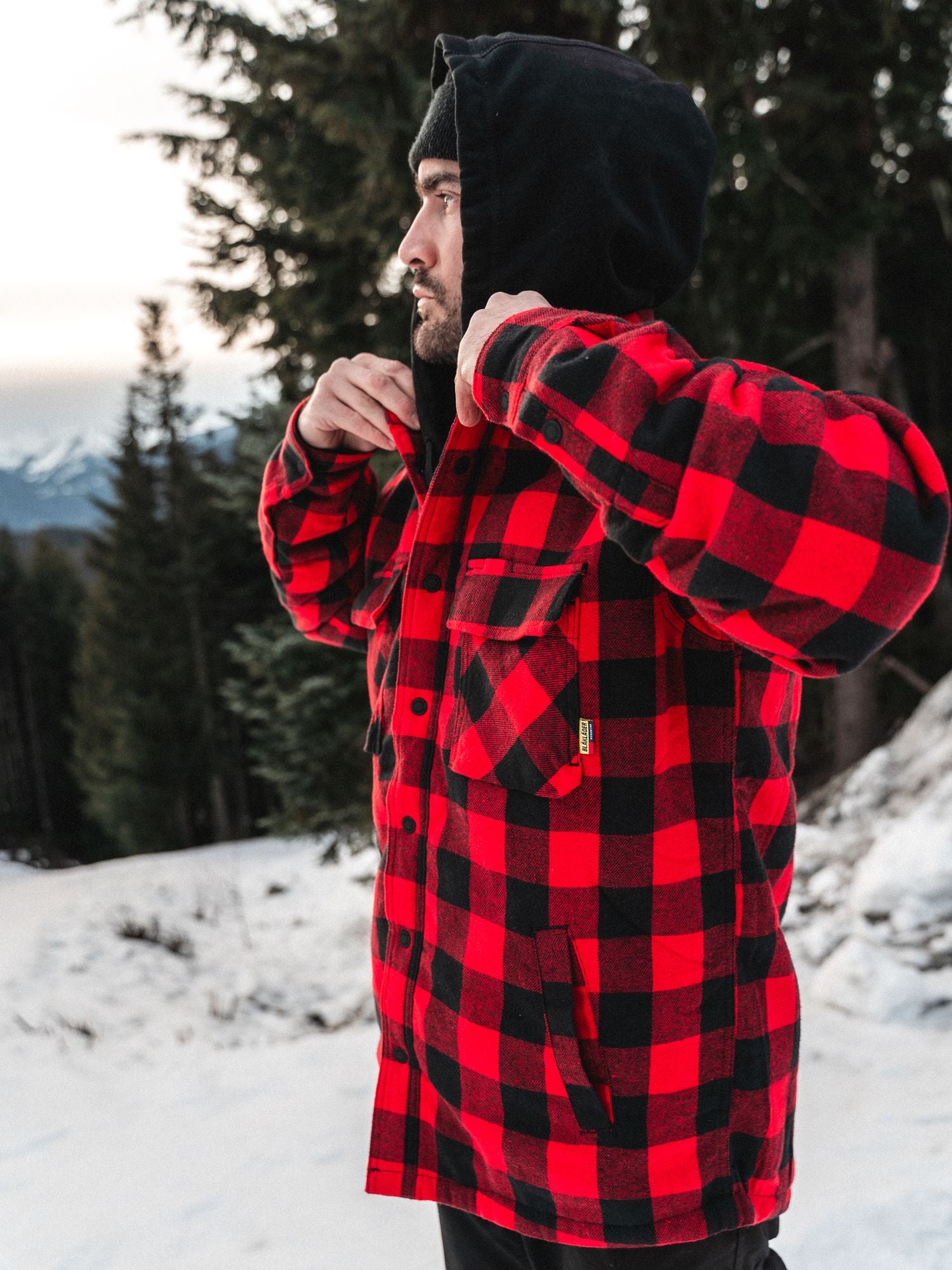 blaklader-jackets-flannel-veste-flanelle-rouge-noir-doubl-e image 4
