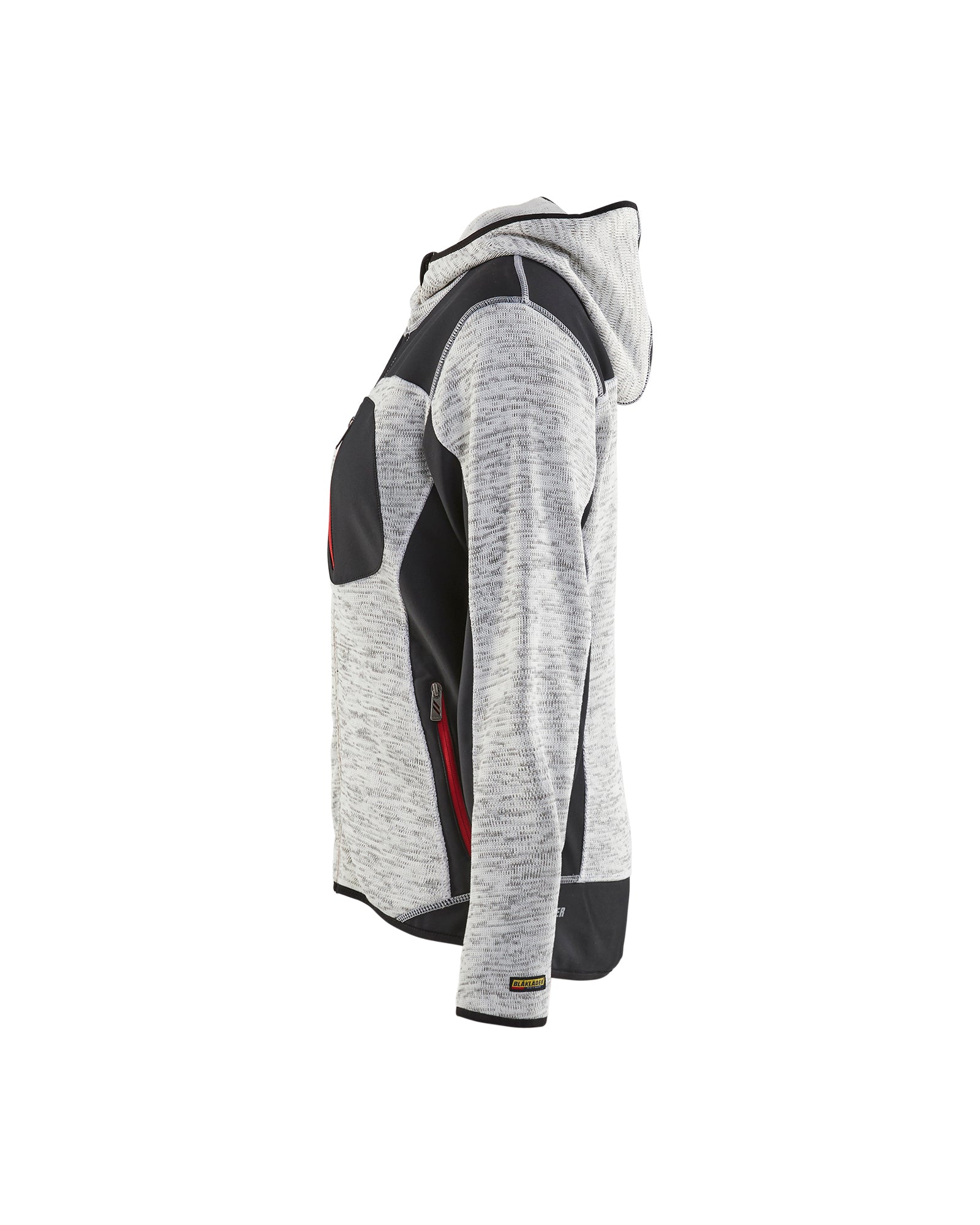 blaklader-jackets-veste-tricot-e-femme-gris-chin-noir-capuche image 4