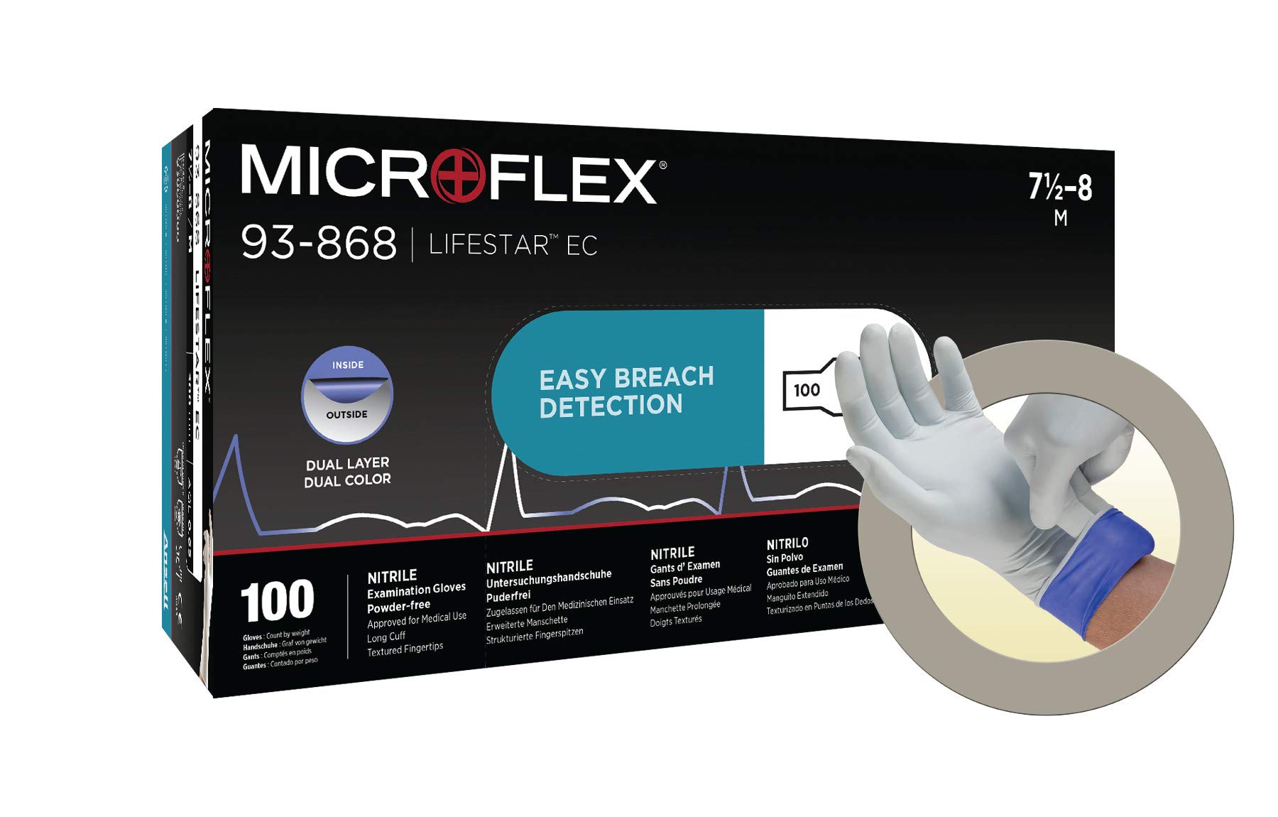 ansell-microflex-lifestar-ec-93-868-gants-examen-xl-x100 image 1