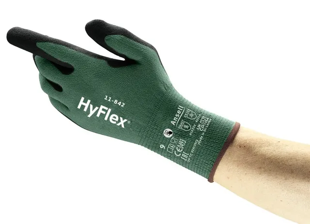 ansell-hyflex-11-842-gants-nitrile-noir-12-paires-taille-8 image 1