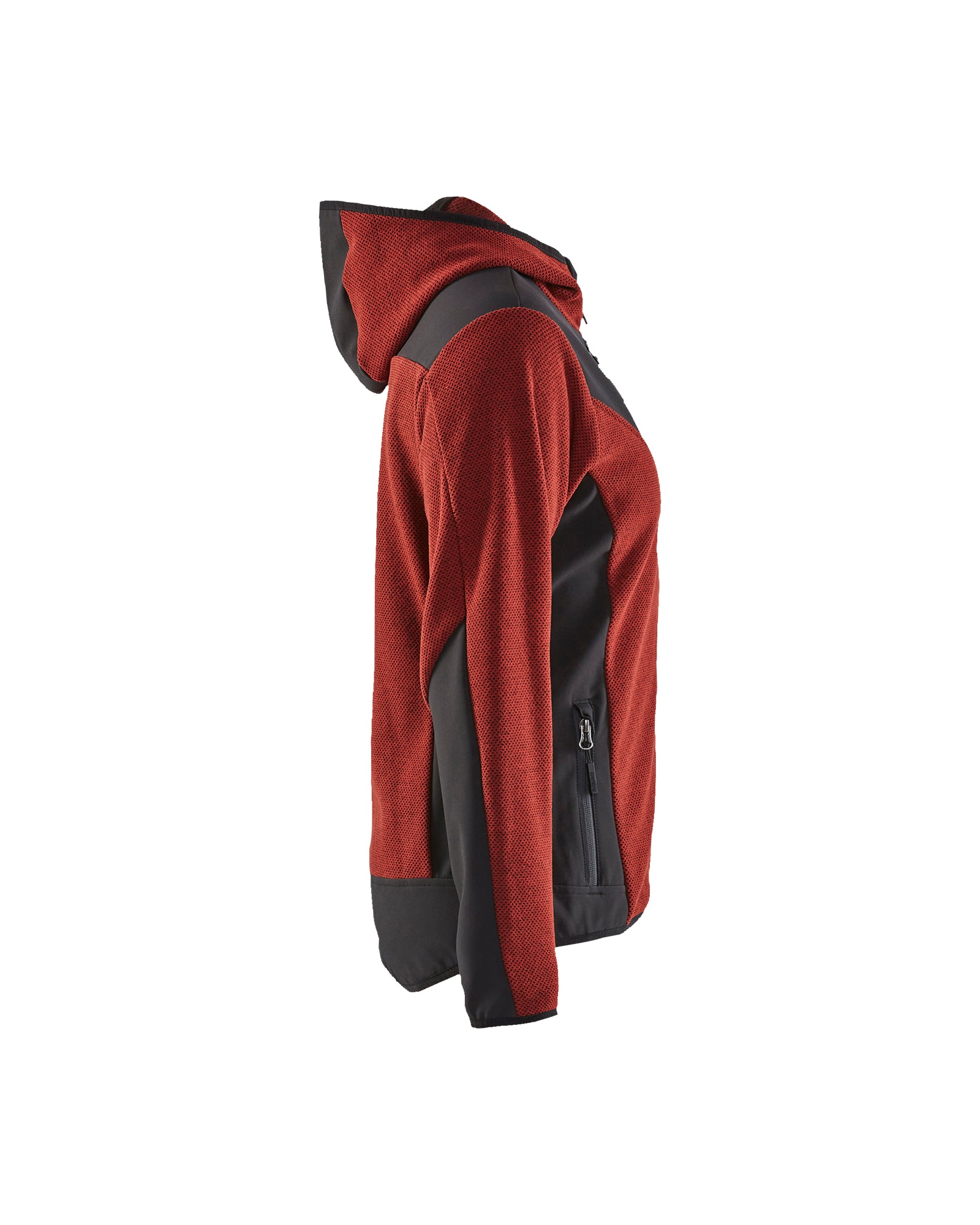 blaklader-veste-tricot-e-polaire-femme-rouge-noir-veste-travail image 3