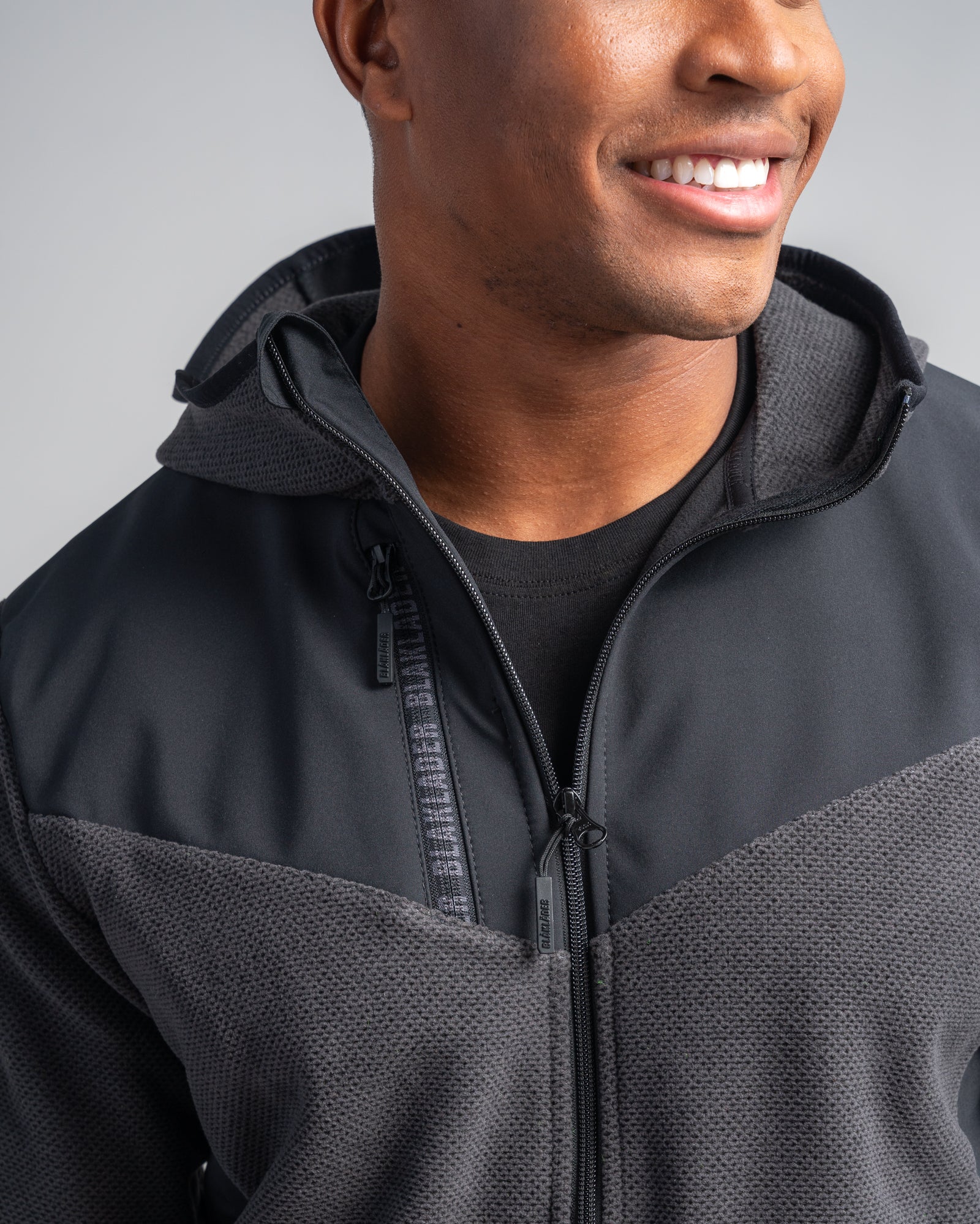 blaklader-knitted-fleece-jacket-veste-polaire-gris-fonc-noir image 6