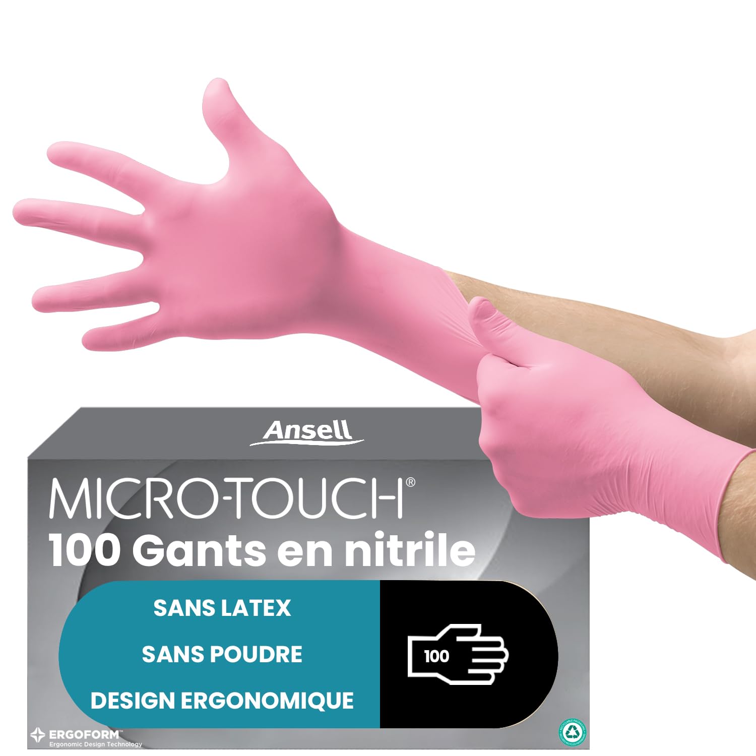 ansell-micro-touch-nitrafree-gants-nitrile-roses-xs-100-pi-ces image 1