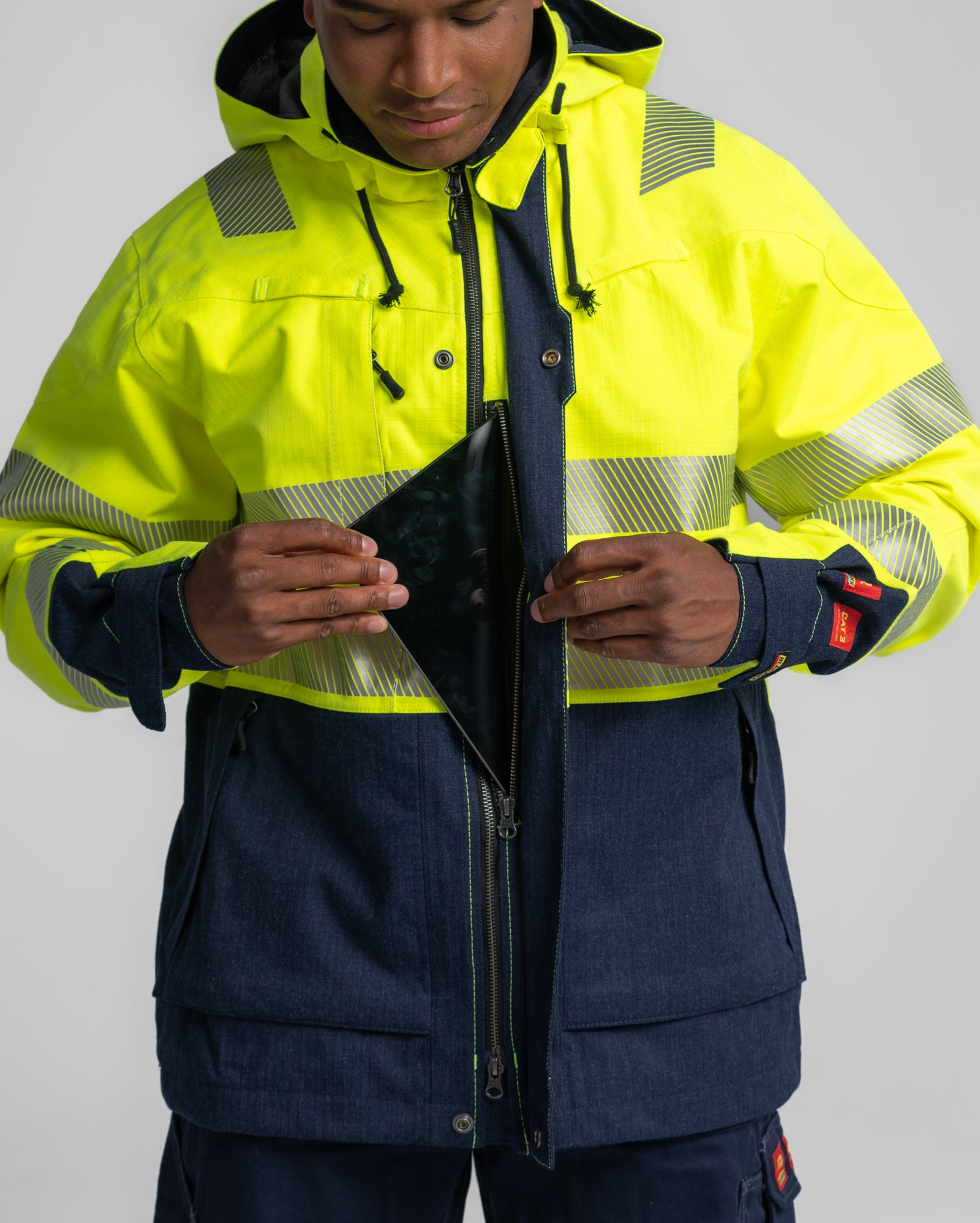 blaklader-shell-veste-haute-visibilit-fr-jaune-marine image 8