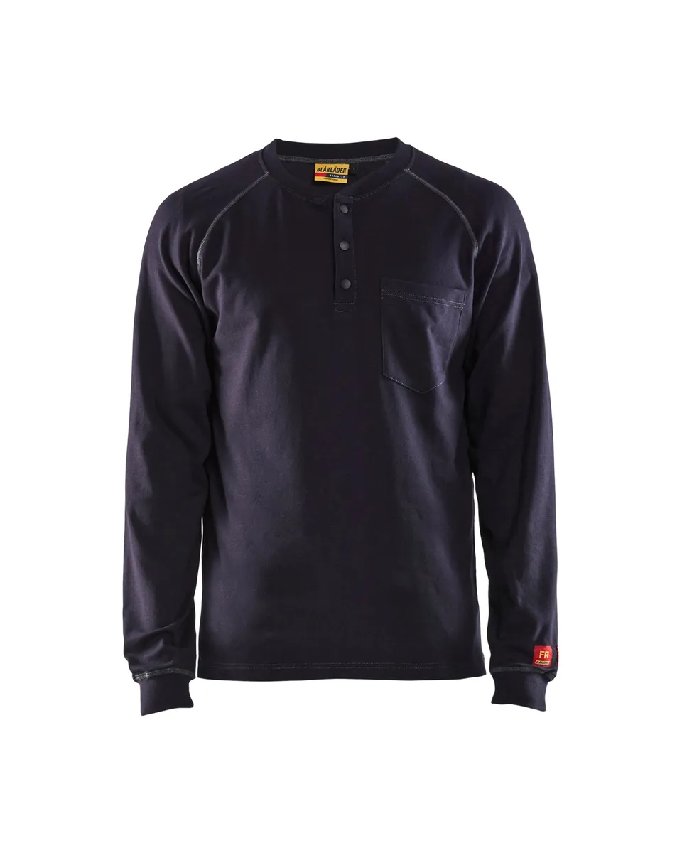 blaklader-henley-t-shirt-ignifug-bleu-marine-cat-2 image 1