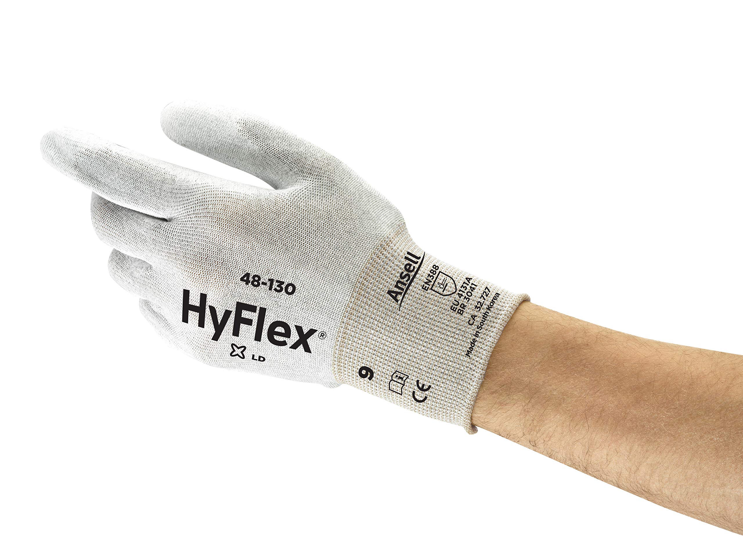 ansell-hyflex-48-130-gants-de-travail-blanc-xs-lot-12-antistatique image 1