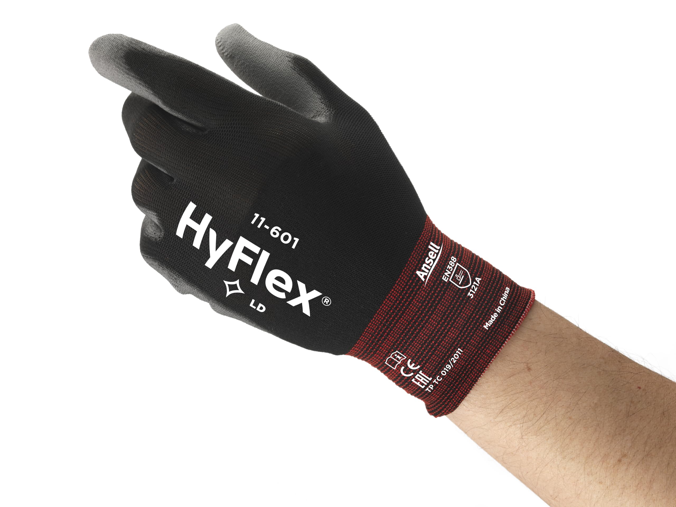 ansell-hyflex-11-601-gants-nylon-noirs-taille-l-lot-12 image 1