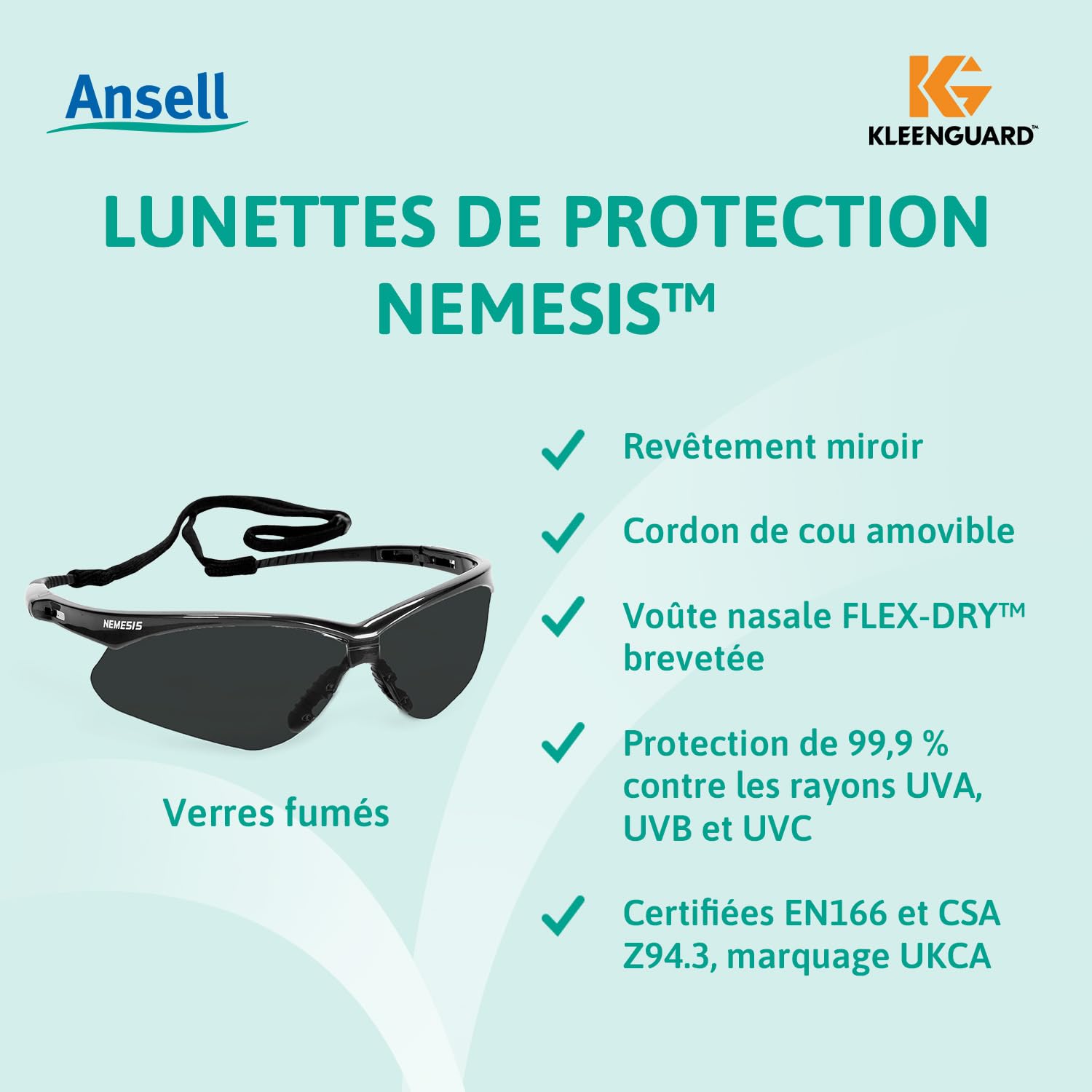 kleenguard-nemesis-lunettes-s-curit-verres-fum-s-monture-noire image 2