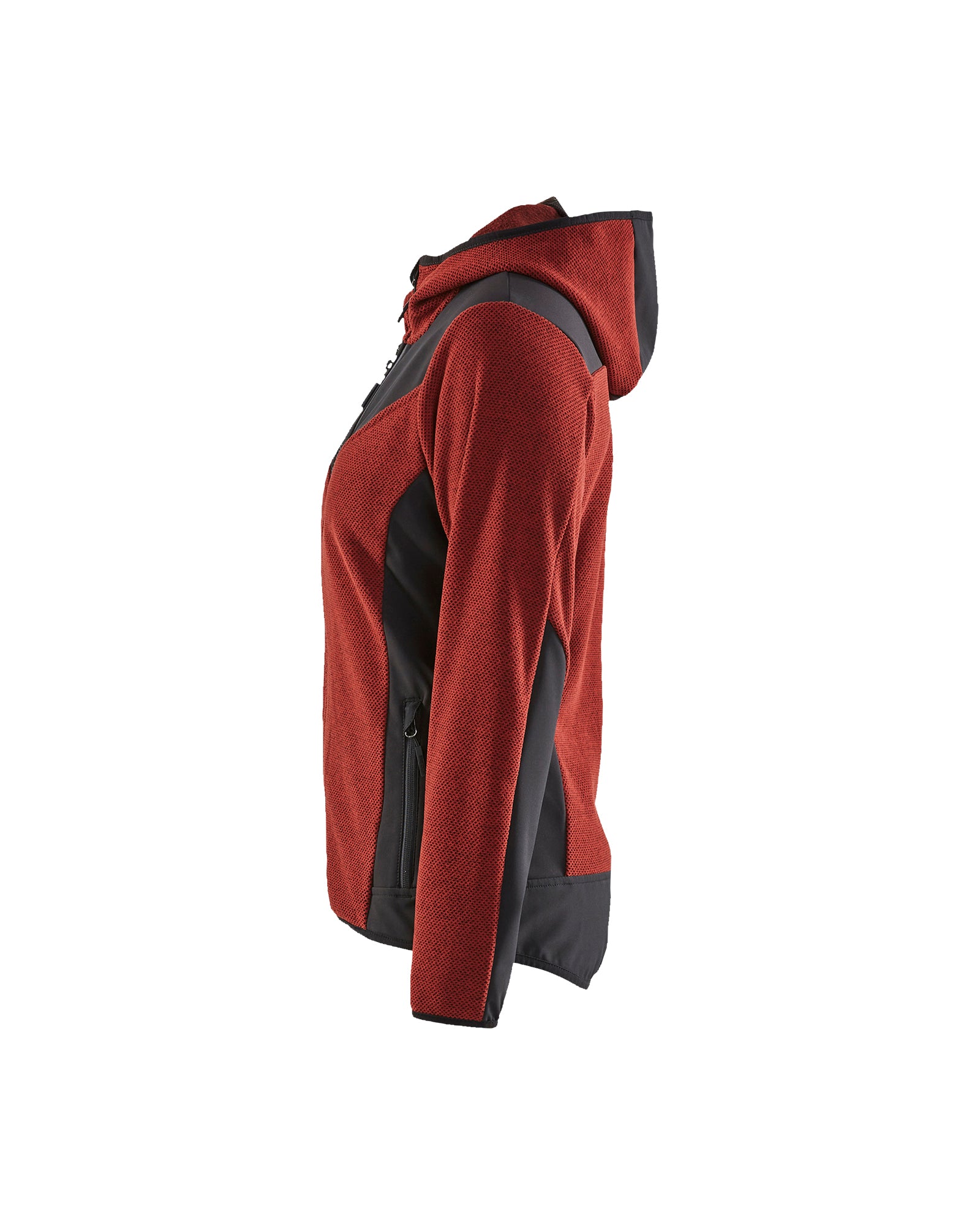 blaklader-veste-tricot-e-polaire-femme-rouge-noir-veste-travail image 4