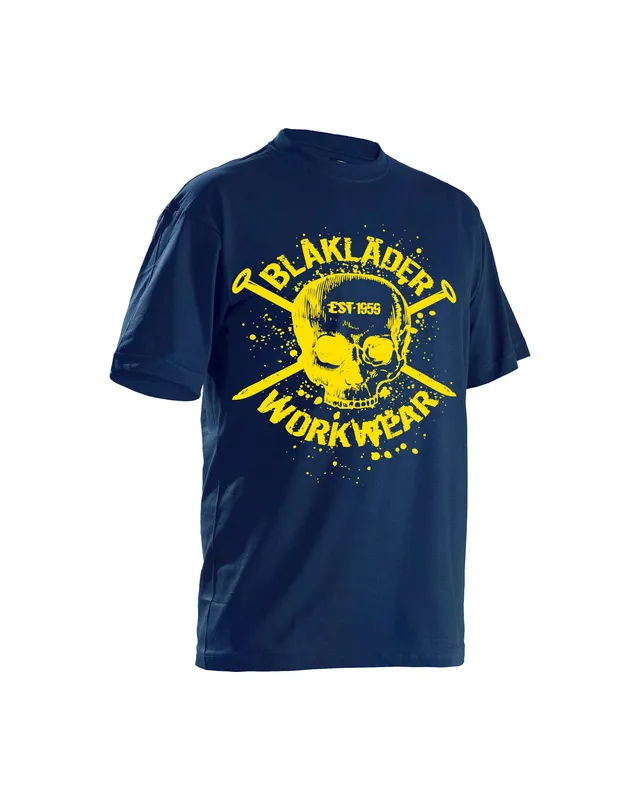 blaklader-skull-t-shirt-coton-bleu-marine-homme image 1