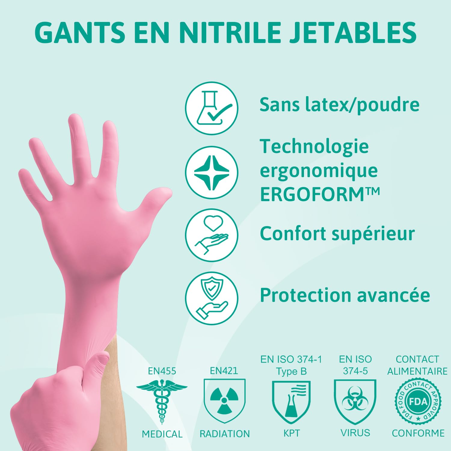 ansell-micro-touch-nitrafree-gants-nitrile-roses-xs-100-pi-ces image 2