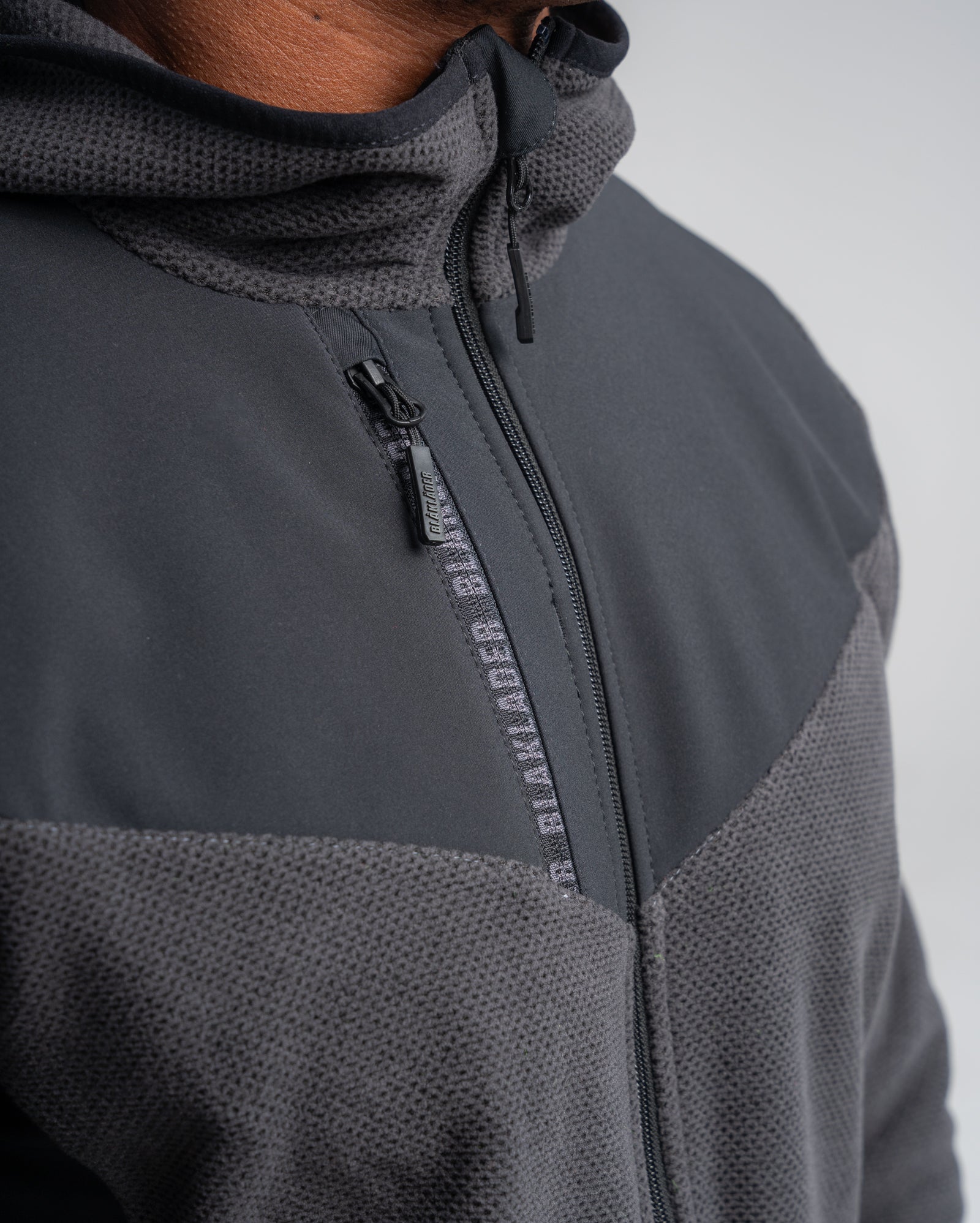 blaklader-knitted-fleece-jacket-veste-polaire-bleu-noir-capuche image 7