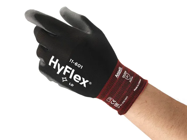 ansell-hyflex-11-601-gants-nylon-noirs-taille-l-lot-12 image 1