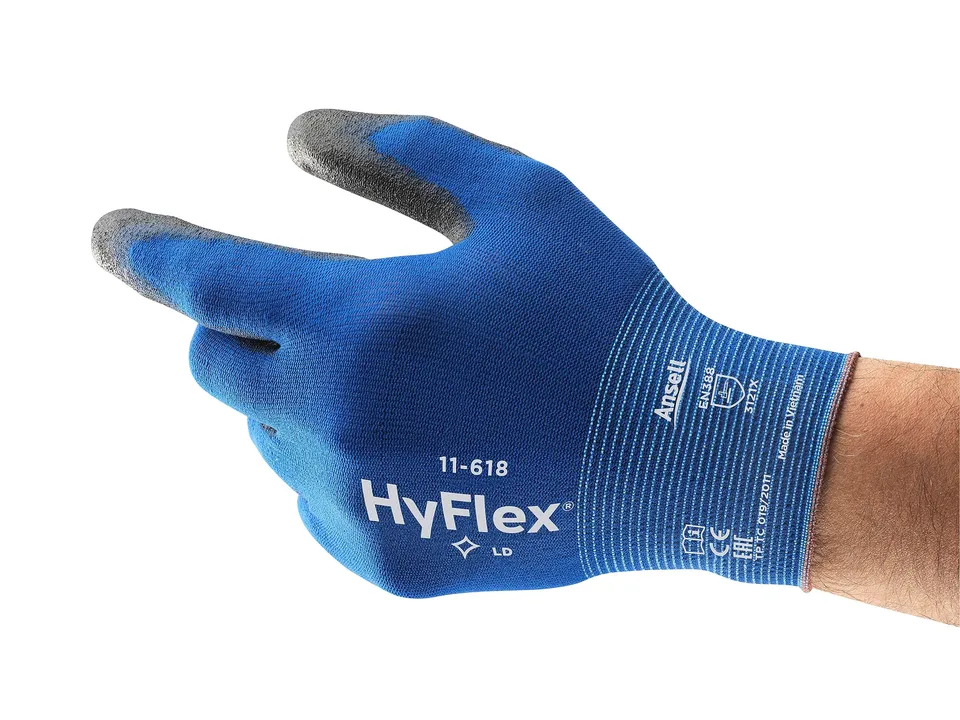 ansell-hyflex-11-618-gants-pu-tactiles-bleus-taille-m-1-paire image 1