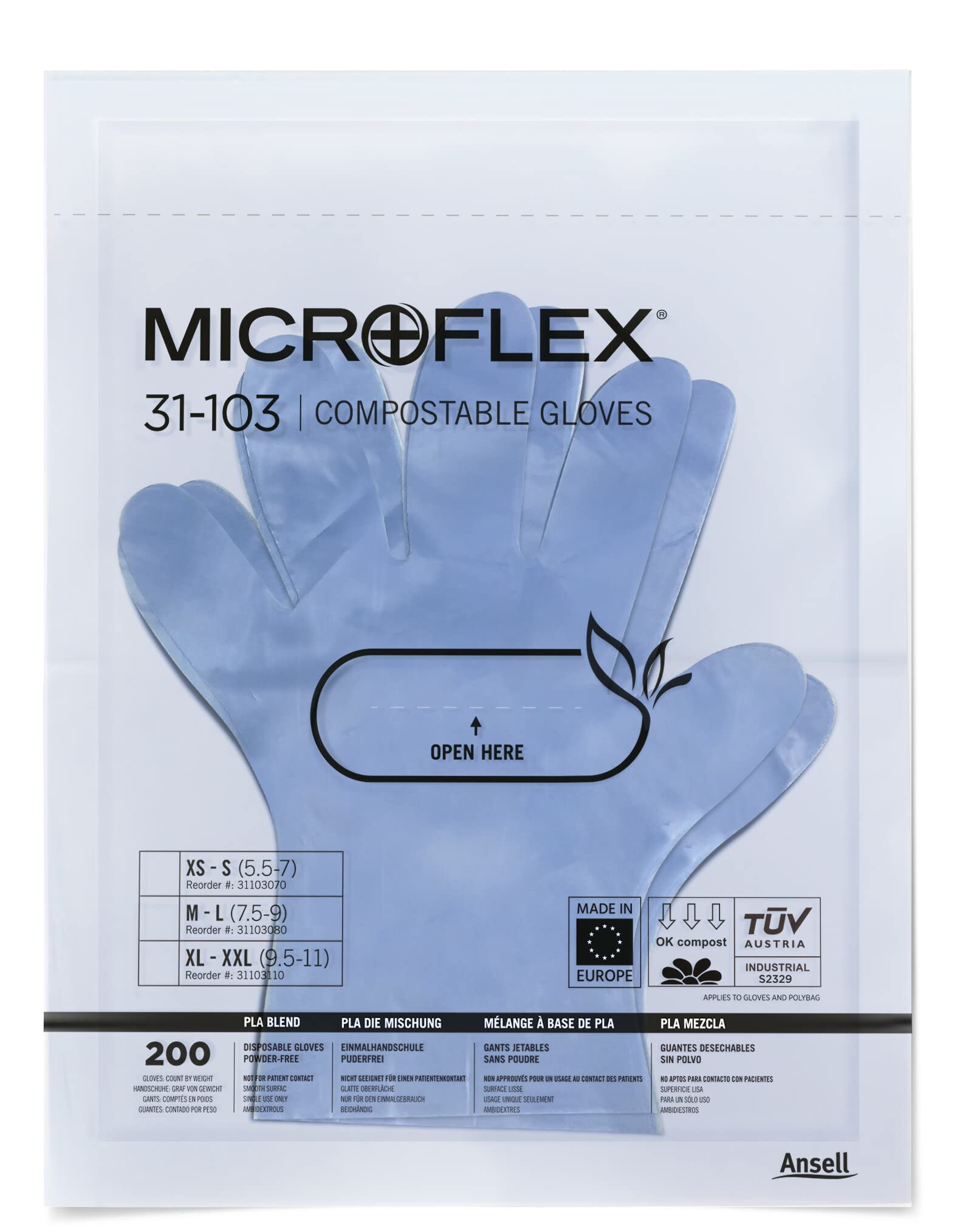 ansell-microflex-31-103-gants-jetables-bleus-m-l-lot-100-compostable image 2