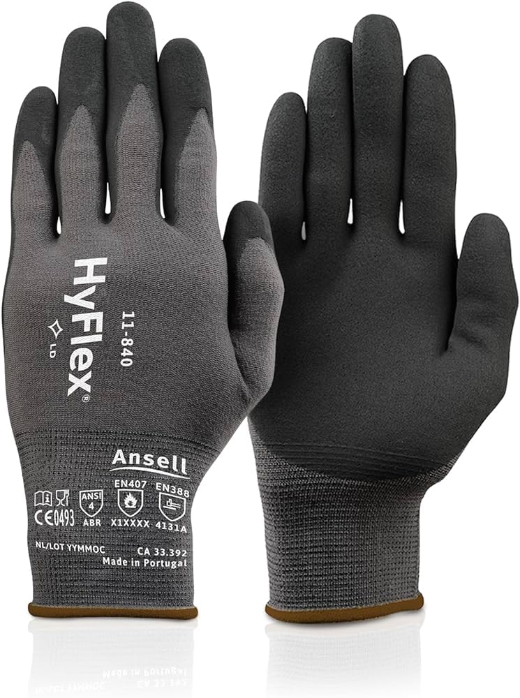 ansell-hyflex-11-840-gants-nitrile-noir-taille-6-anti-abrasion image 1