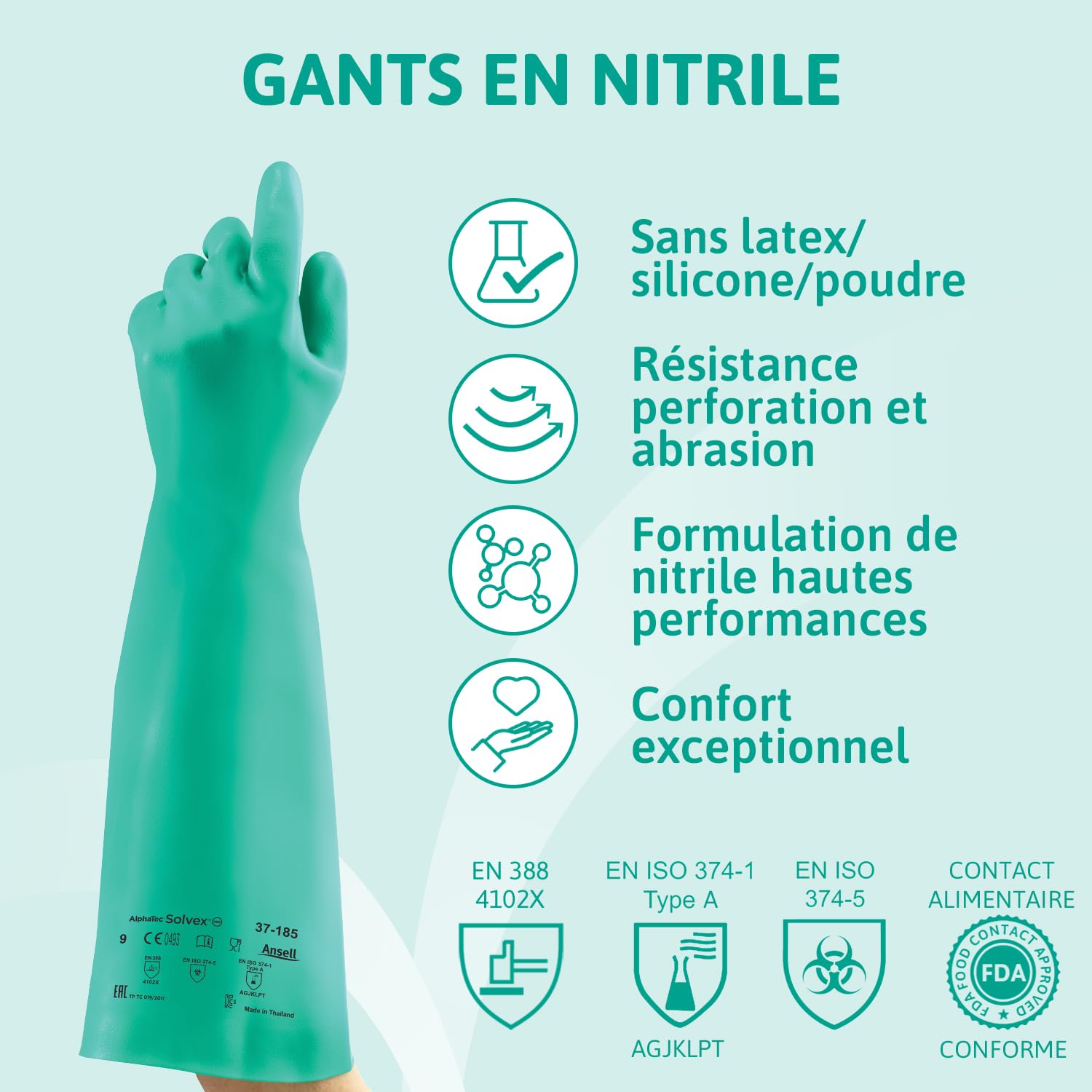 ansell-alphatec-37-185-gants-nitrile-vert-taille-s-1-paire image 2