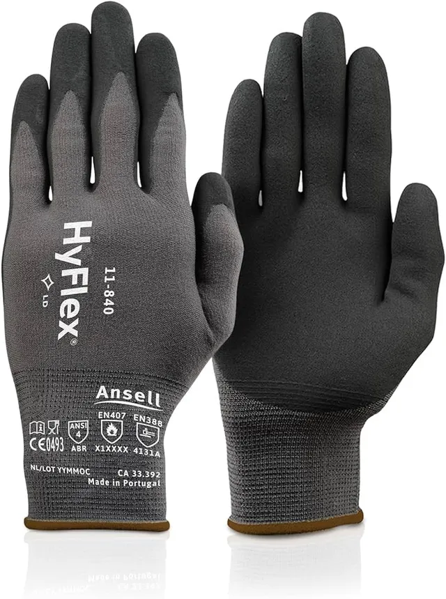 ansell-hyflex-11-840-gants-nitrile-noir-taille-6-anti-abrasion image 1