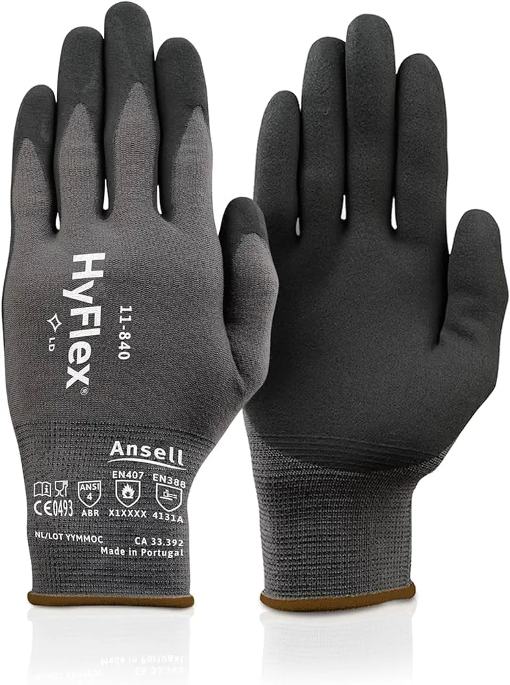 ansell-hyflex-11-840-gants-nitrile-noir-taille-6-anti-abrasion image 1