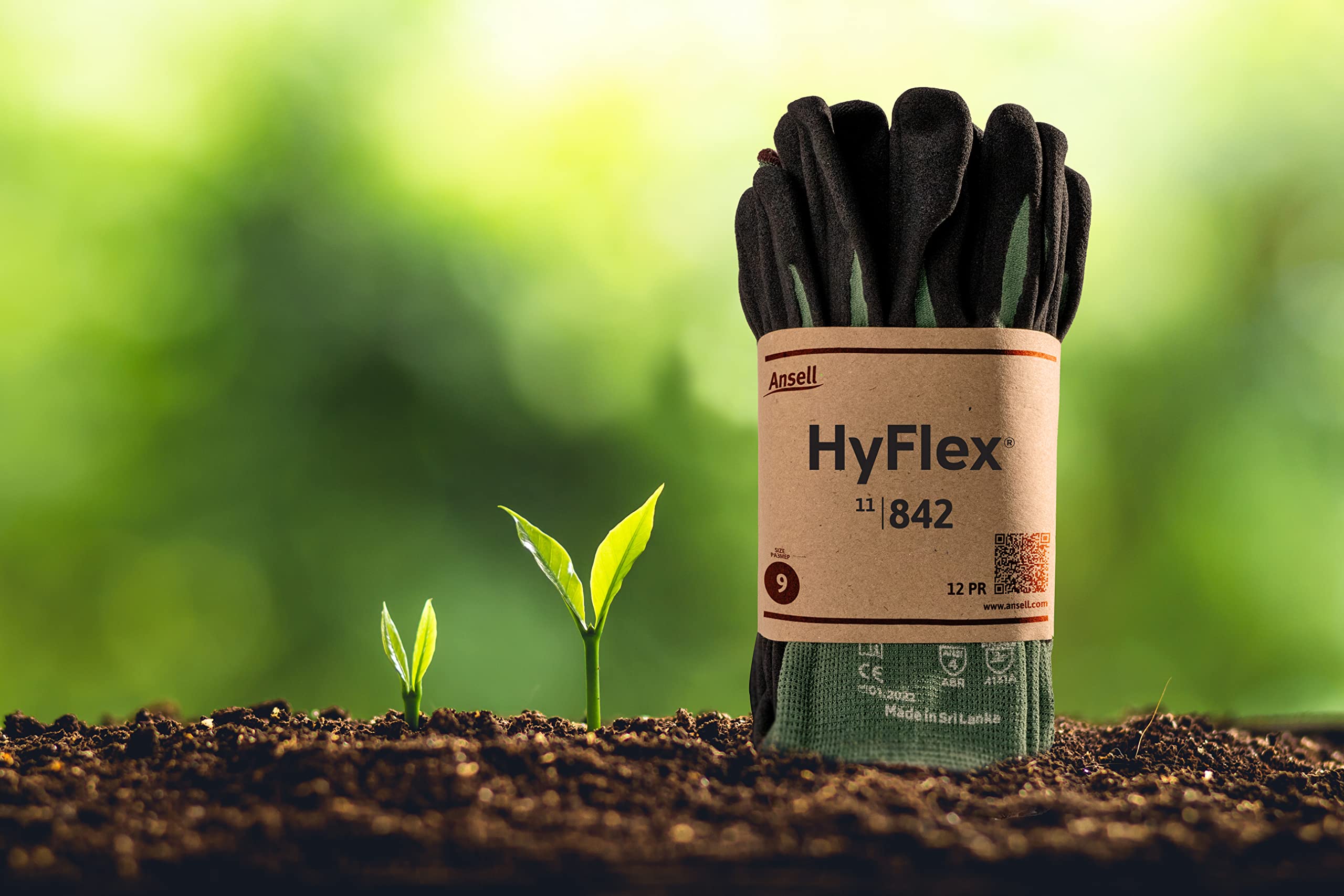 ansell-hyflex-11-842-gants-nitrile-noir-12-paires-taille-8 image 8