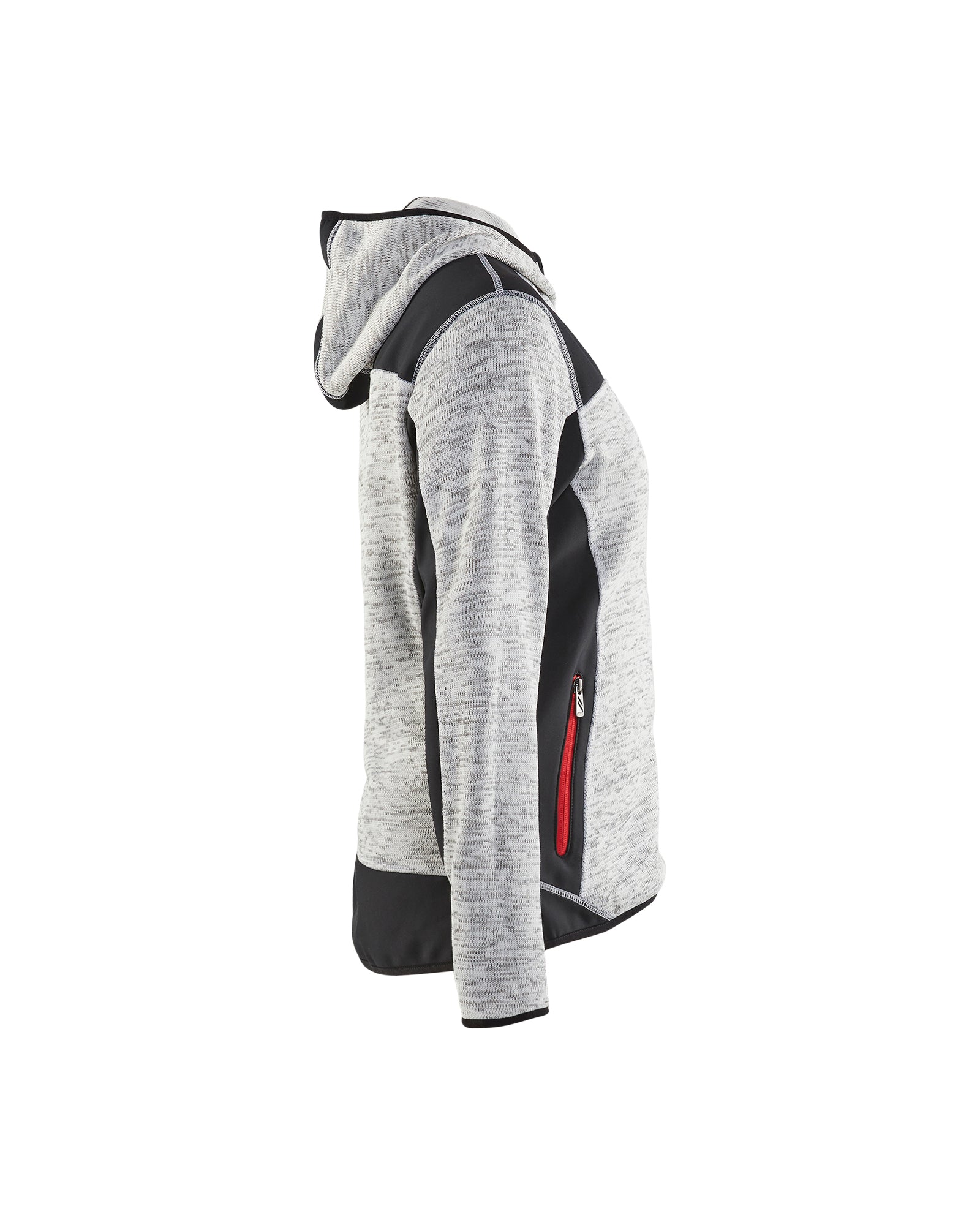 blaklader-jackets-veste-tricot-e-femme-gris-chin-noir-capuche image 3