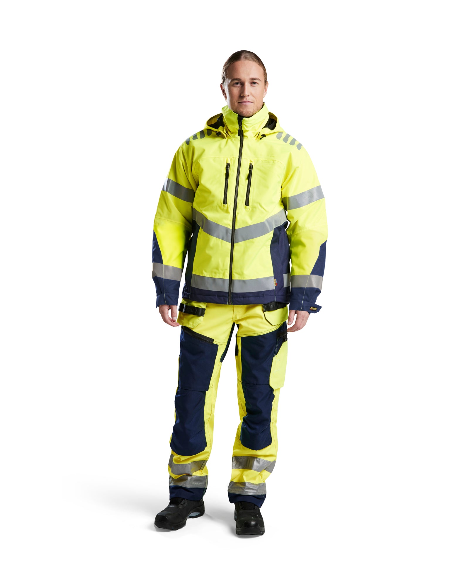 blaklader-hi-vis-air-mesh-veste-haute-visibilit-jaune-marine-hiver image 6