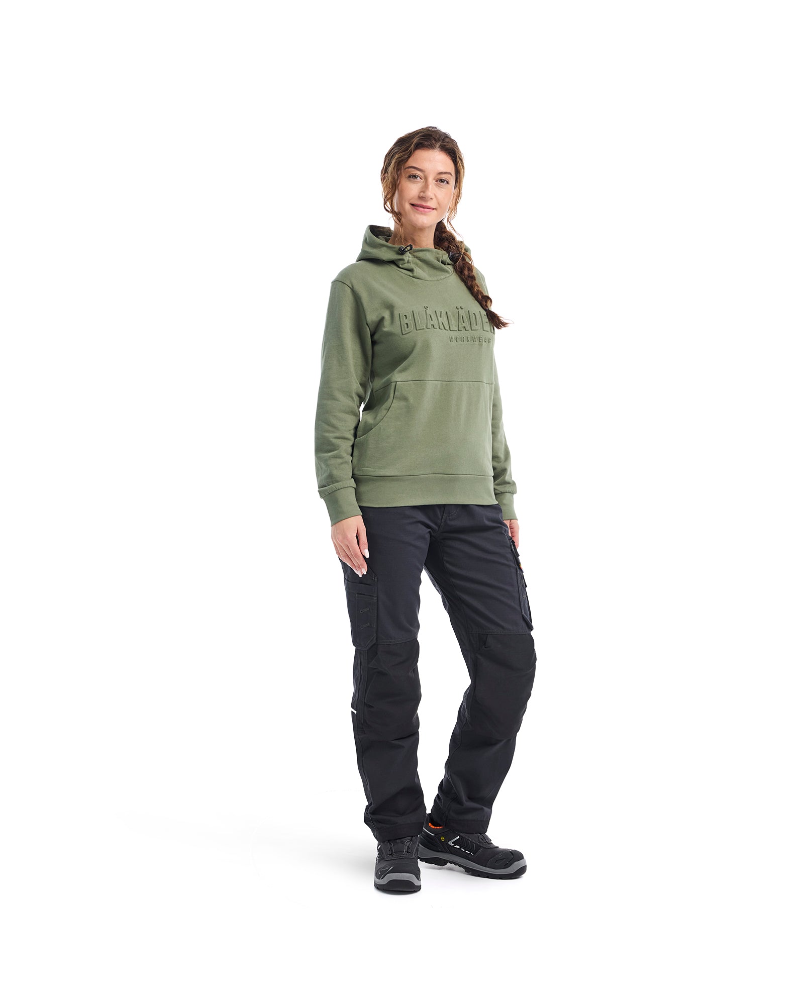 blaklader-3d-hoodie-sweat-capuche-femme-vert-automne-coton image 8