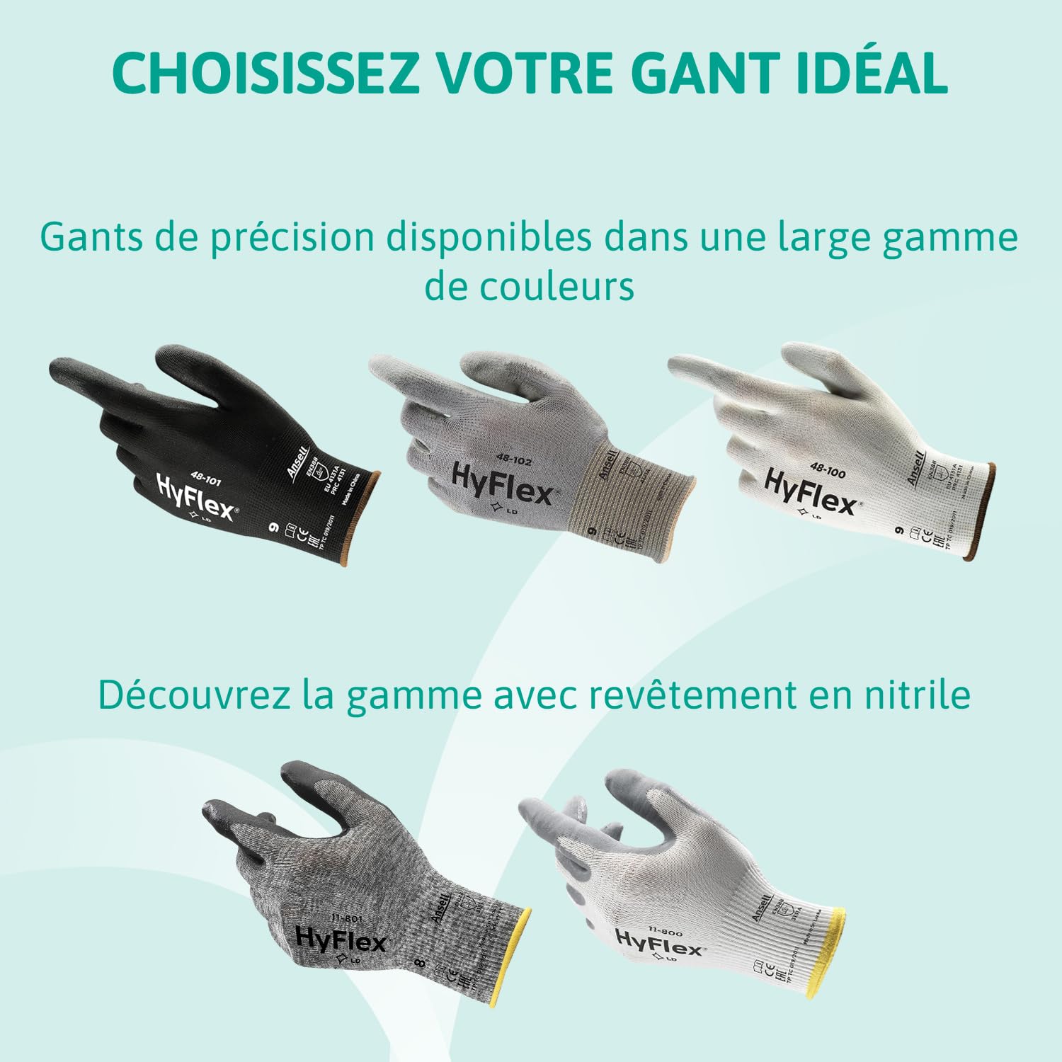 ansell-hyflex-48-100-gants-pr-cision-blancs-taille-s-12-paires image 7