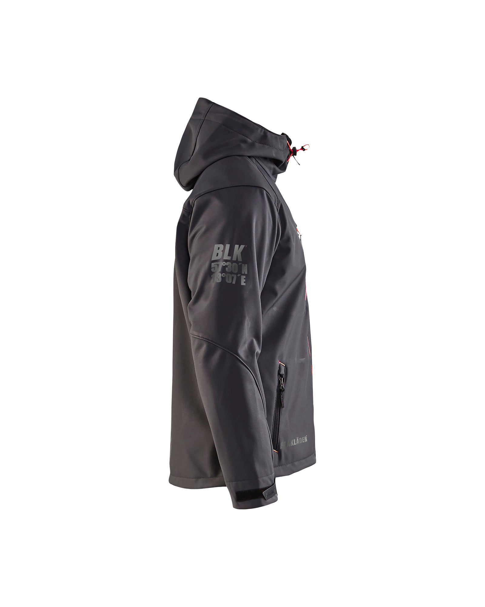 blaklader-kalispell-veste-softshell-gris-fonc-rouge-capuche image 3